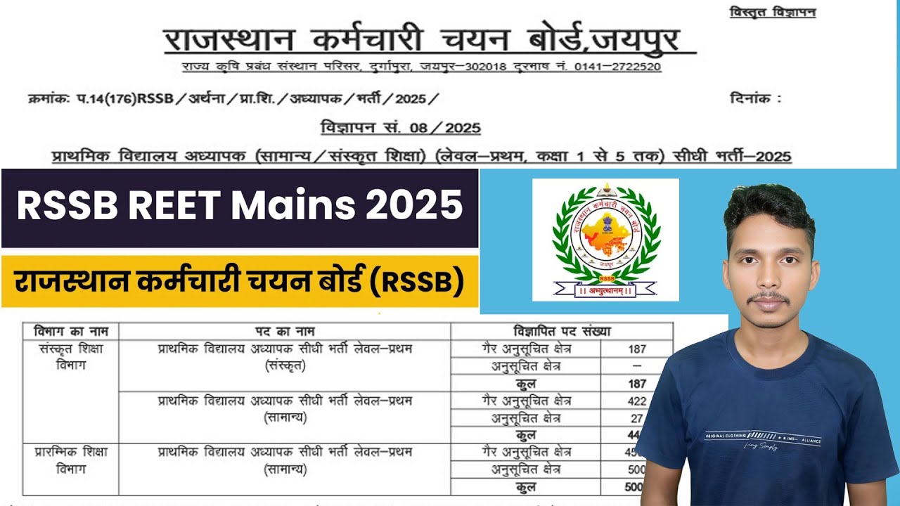 📚 RSSB REET Mains 2025 | 7759 Posts | Primary & Upper Teacher Recruitment | Full Details in Hindi