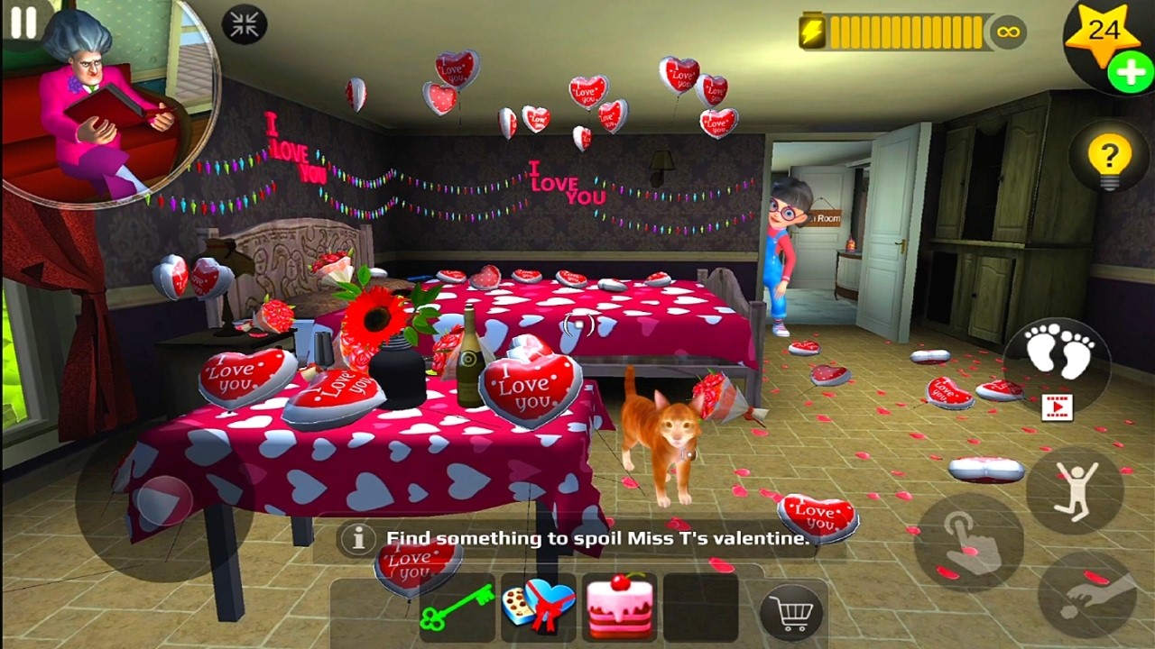 Scary Teacher 3D: ZERO NOISE Valentine's Day Prank & Kitten Escape!