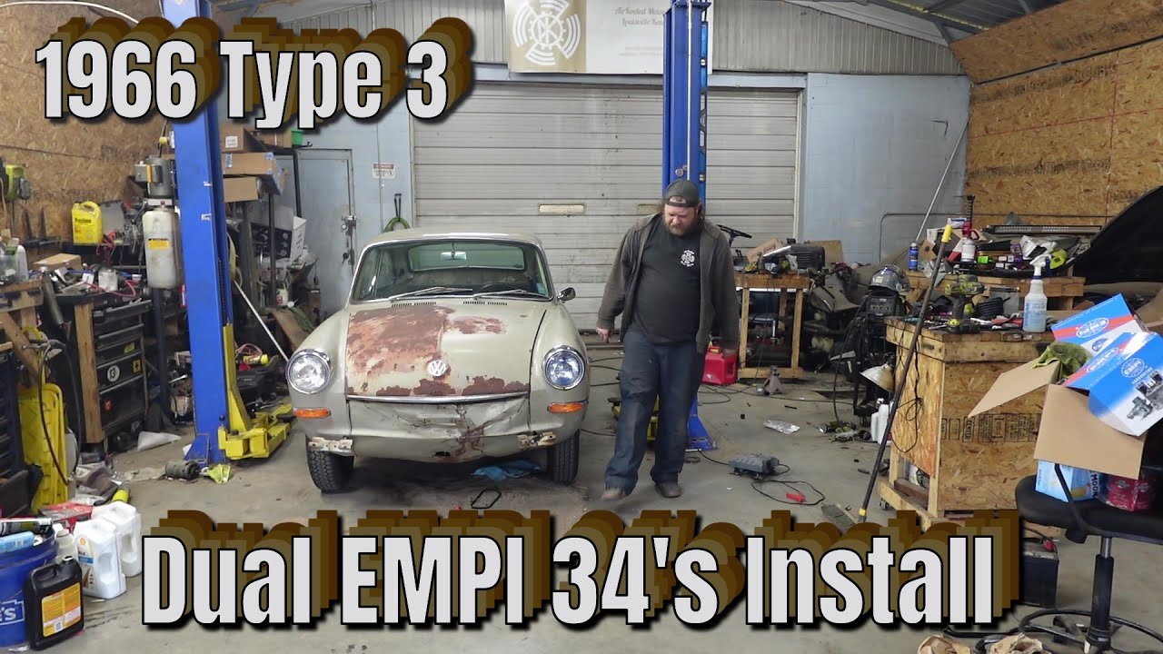 1966 VW Type 3 New Single Port Dual 34 Carb Install