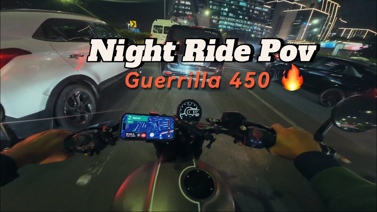 Night Ride City View With My new Guerrilla 450 .. #motovlog #motovlogsetup #motovloggingcamera 