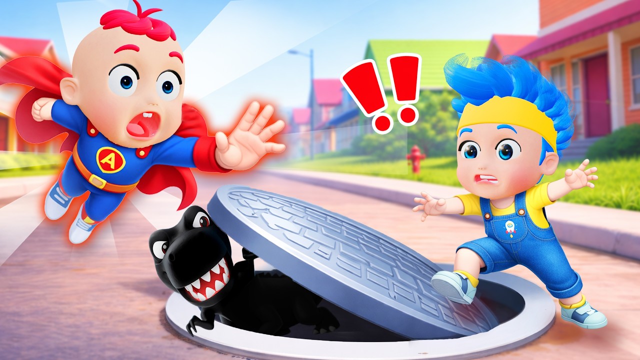 Don't Play On The Manhole Cover | 小心地上的怪物 🦖| 安全跳躍 💃 | 人氣兒歌  | BiBiBerry 兒童歌曲