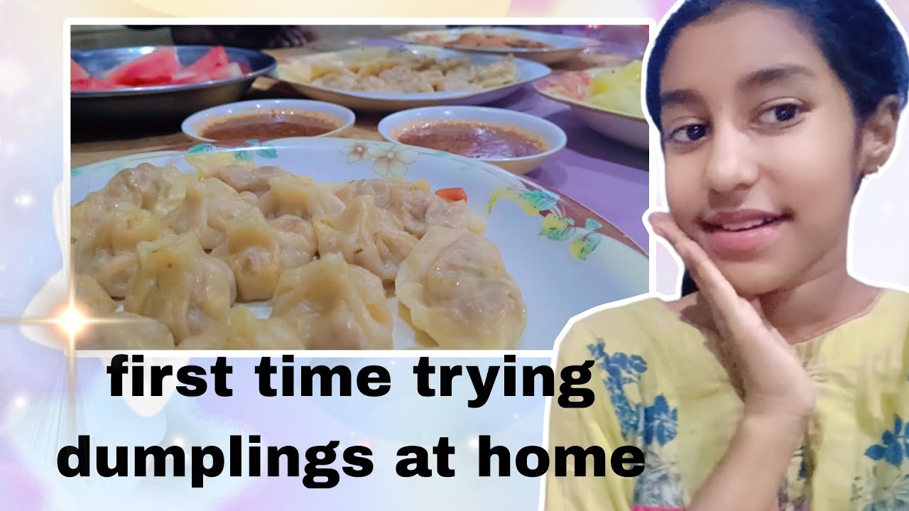 First time trying dumplings 😁|at home|my mom made it at home 🏡|so yummy , delicious and tasty 😋 