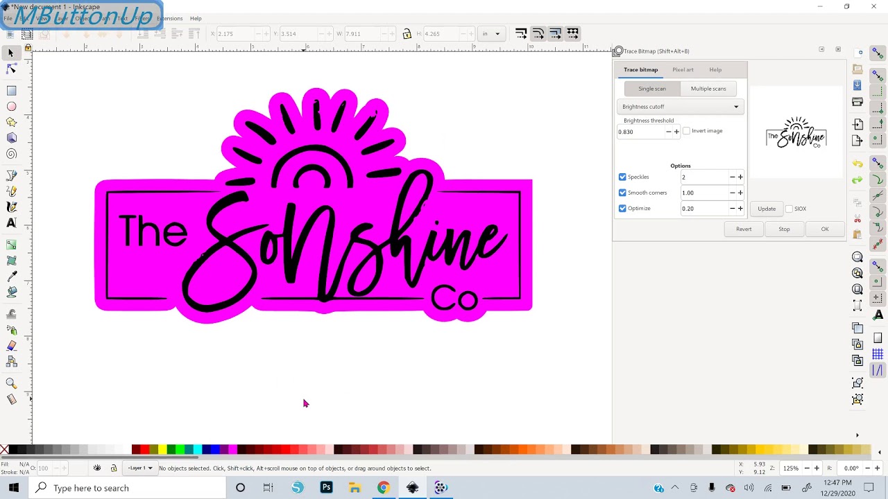 Preparing an image to make a rubber stamp (Glowforge)