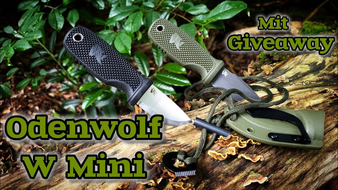 Odenwolf W Mini Neckknife und 42a konformes EDC Taschenmesser mit Feuerstahl Kette Achtung Giveaway