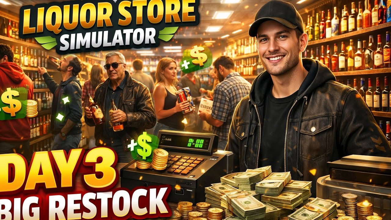 Liquor Store Simulator Day 3 | Big Restock & More Customers 🍾💰