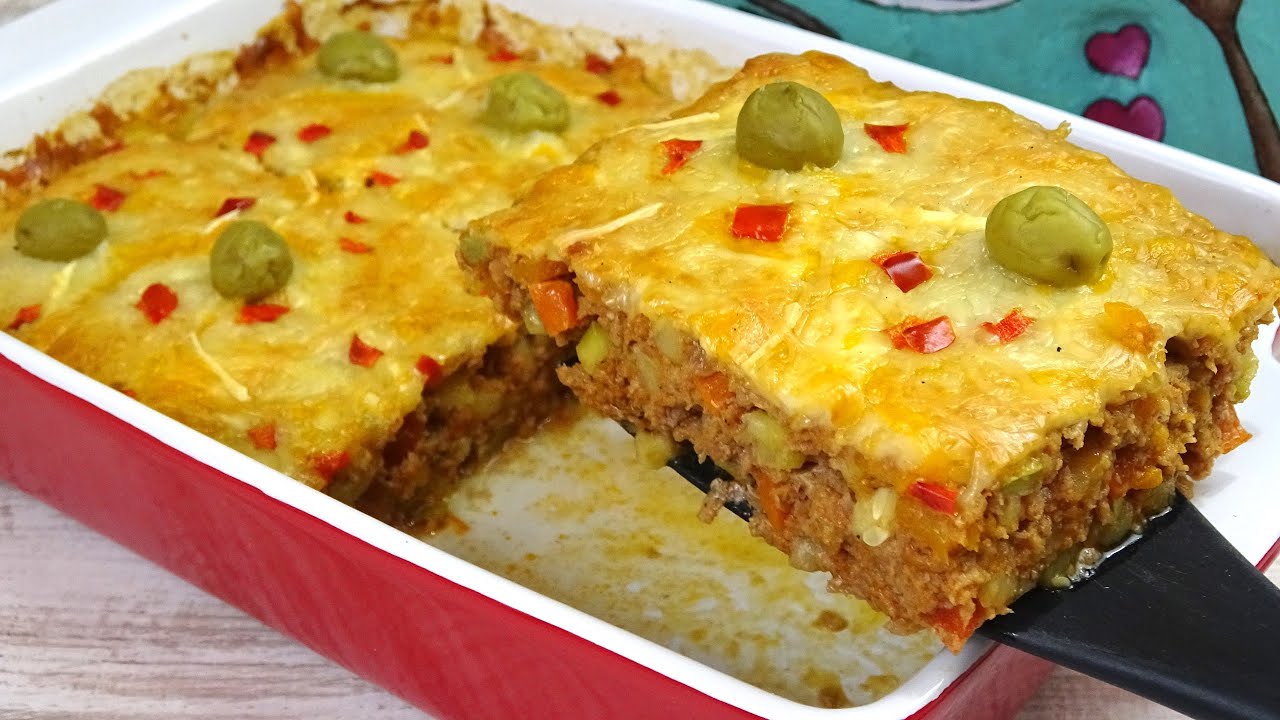 PASTEL DE CARNE CON VERDURAS, Fácil y Rico😋MEATLOAF