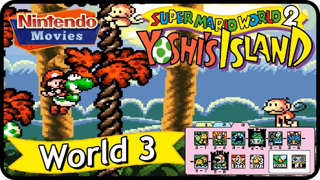 Super Mario World 2: Yoshi's Island - World 3 (100% Walkthrough)