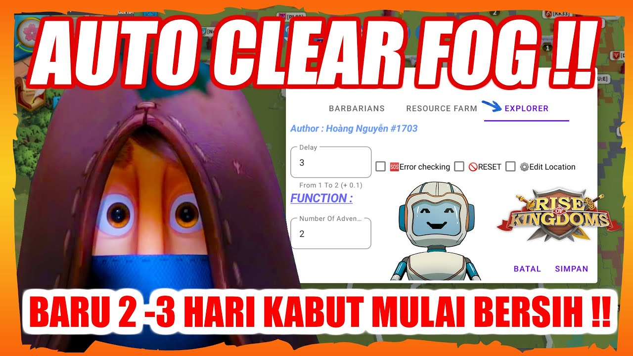 AUTO CLEAR FOG RISE OF KINGDOMS 2025