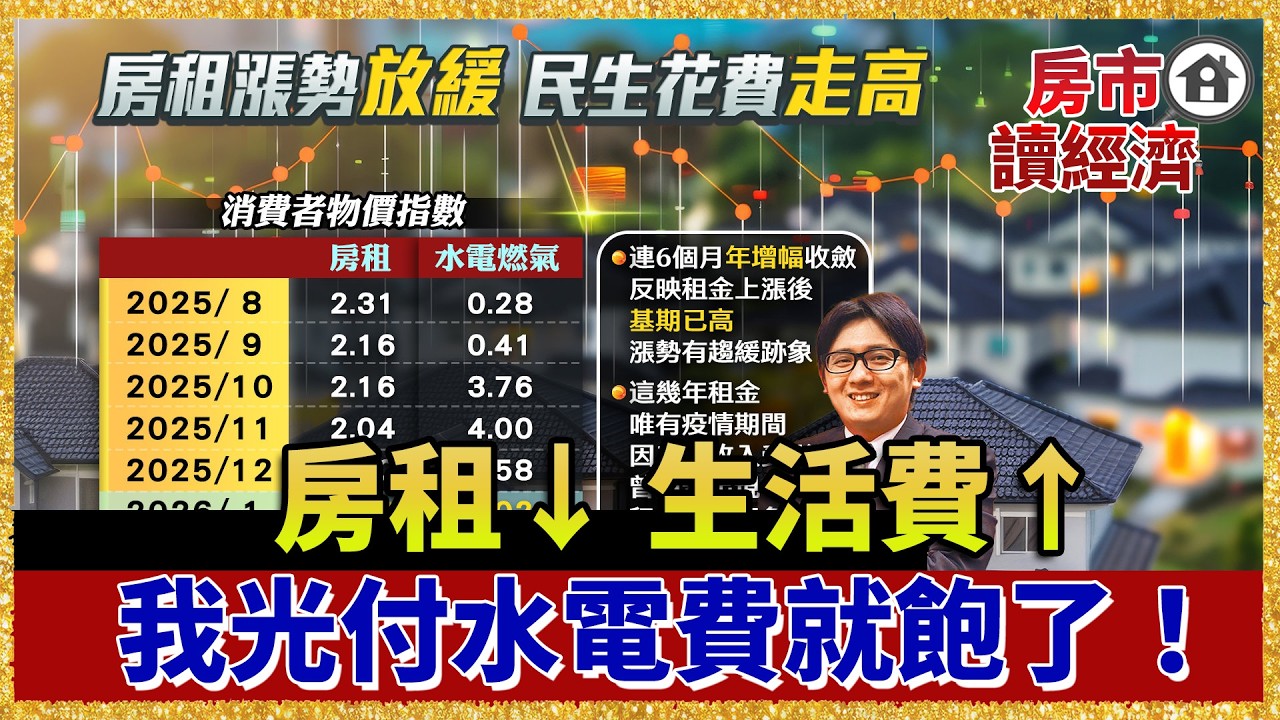 房租降了？水電燃氣卻創新高！這是在玩大風吹？薪水都貢獻給台電跟房東，這就是存不了錢的元凶【#房市讀經濟】｜#寰宇財經新聞