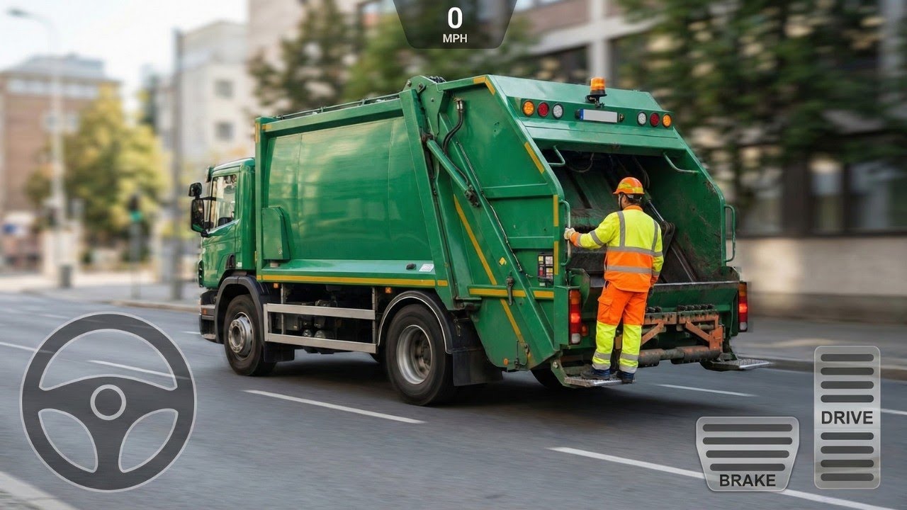 Garbage Truck 3D - City Trash Simulator - Level 1 Gameplay Walkthrough 