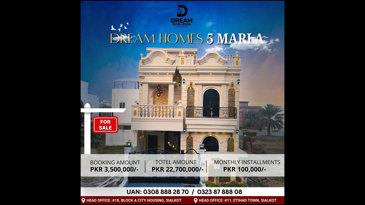 5 Marla Dream Home for Sale 🏡By Dream Developers – Property Experts