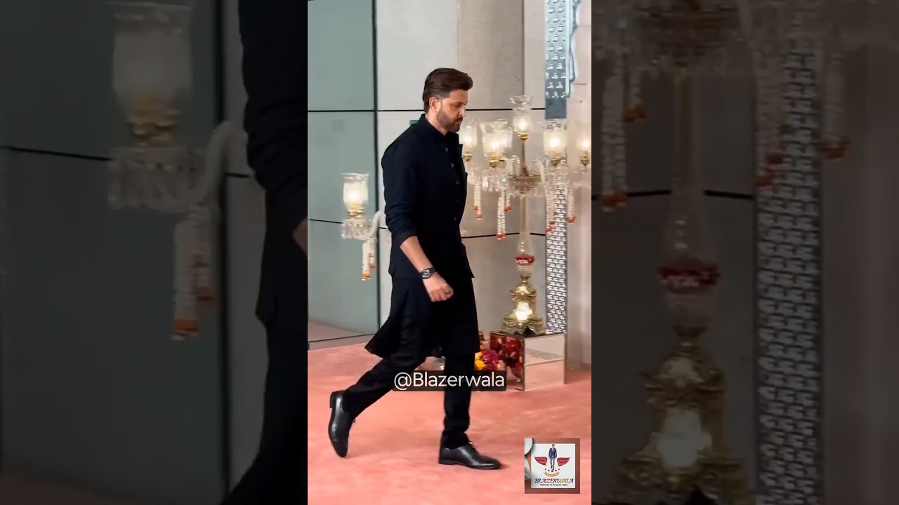 Hrithik Roshan Stuns in Black Nehru Jacket & Pathani Kurta#hrithikroshan  #ambani  #shorts #watchnow