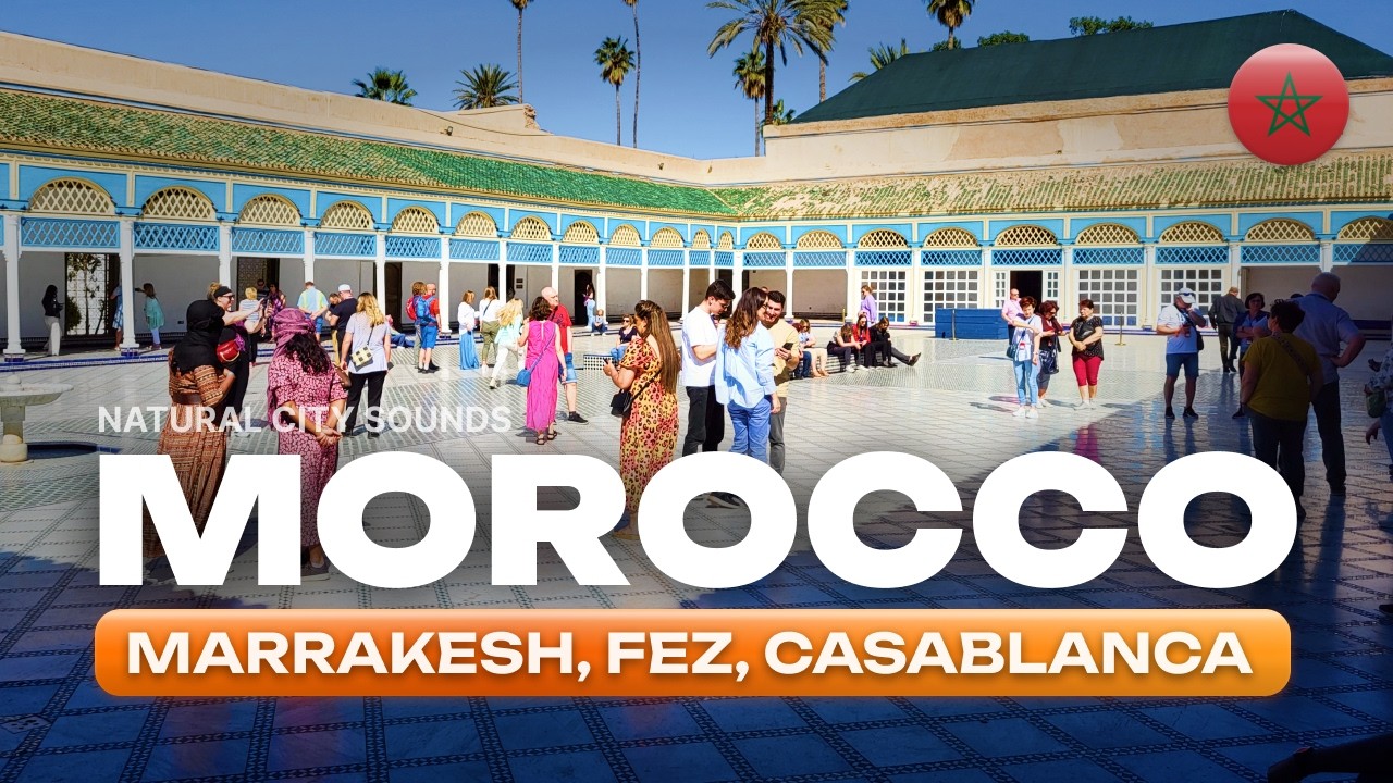 🇲🇦 MOROCCO - Marrakesh, Fez, Casablanca, Volubilis, Meknes - Walking Tour 4K