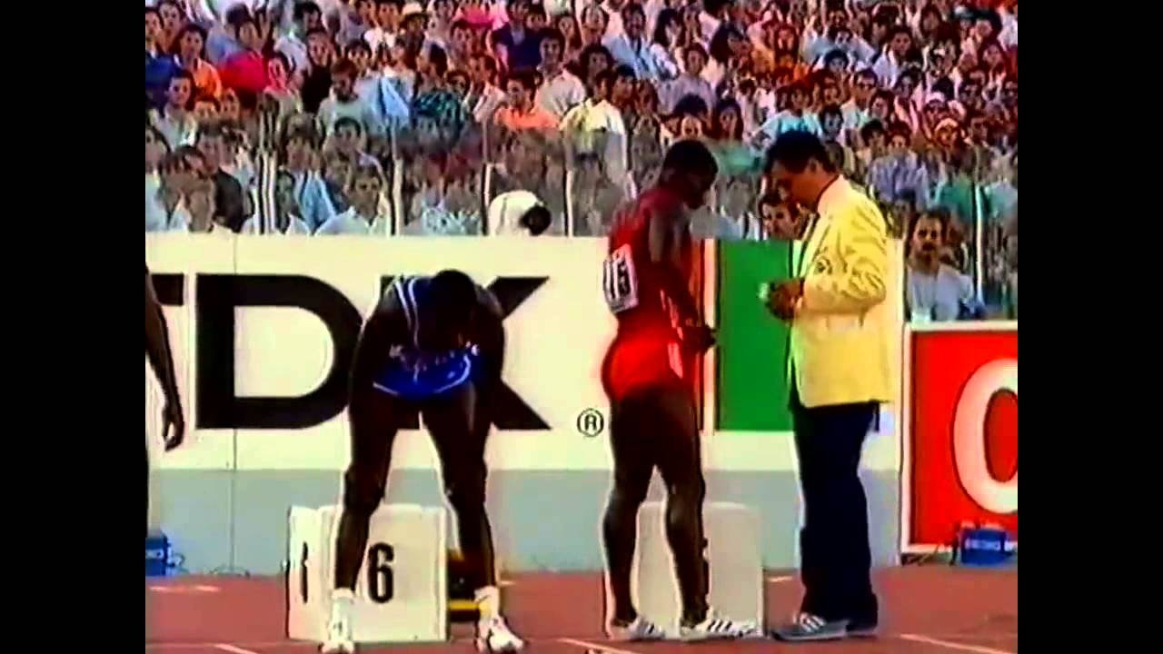 Rome 1987 World Championships Athletics Men's 100 metres Final Ben Johnson 9.83 WR