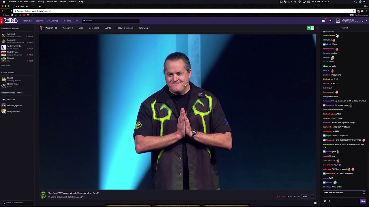 Twitch Chat Reacts to WoW BlizzCon Announcement [4K] [2017]
