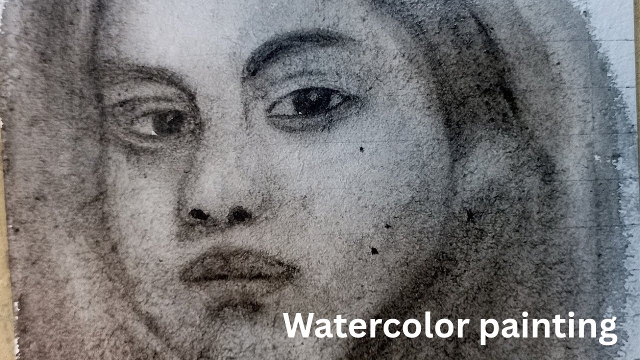 How to make portrait only use one watercolor | step by step for beginners | 