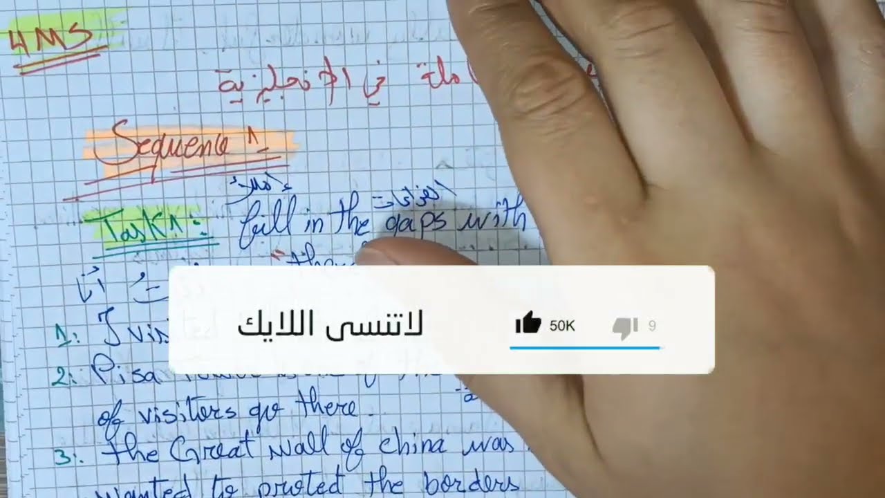 2022 /مراجعة شاملة في الانجليزية الفصل 2 للرابعة متوسط رقم1