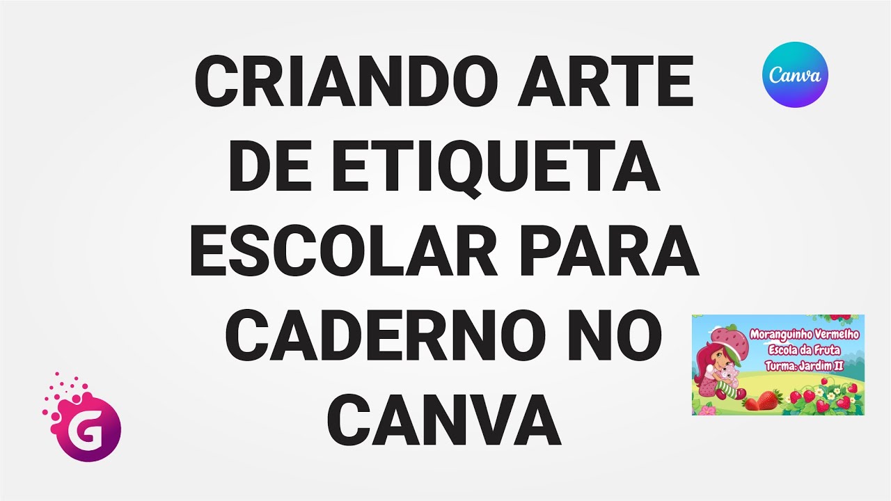 CRIANDO ARTE DE ETIQUETA ESCOLAR PARA CADERNO NO CANVA   MUITO FÁCIL