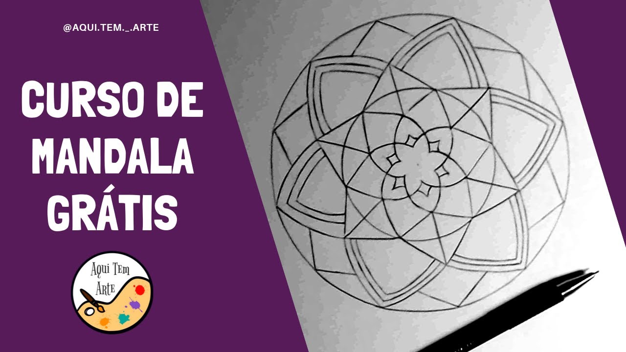 Aula 5 - Curso de mandalas GRÁTIS - Desenhando mandala (intuitiva)