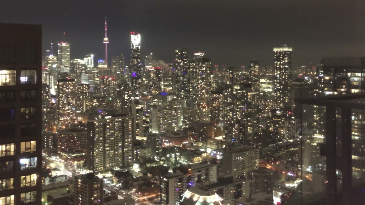 Toronto nightly Timelapse Wide Angle 7 Jan 2024