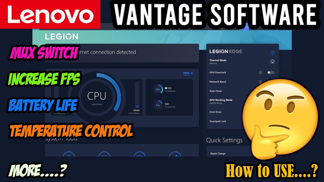 Программное обеспечение Lenovo Vantage (Legion 5i 2022)