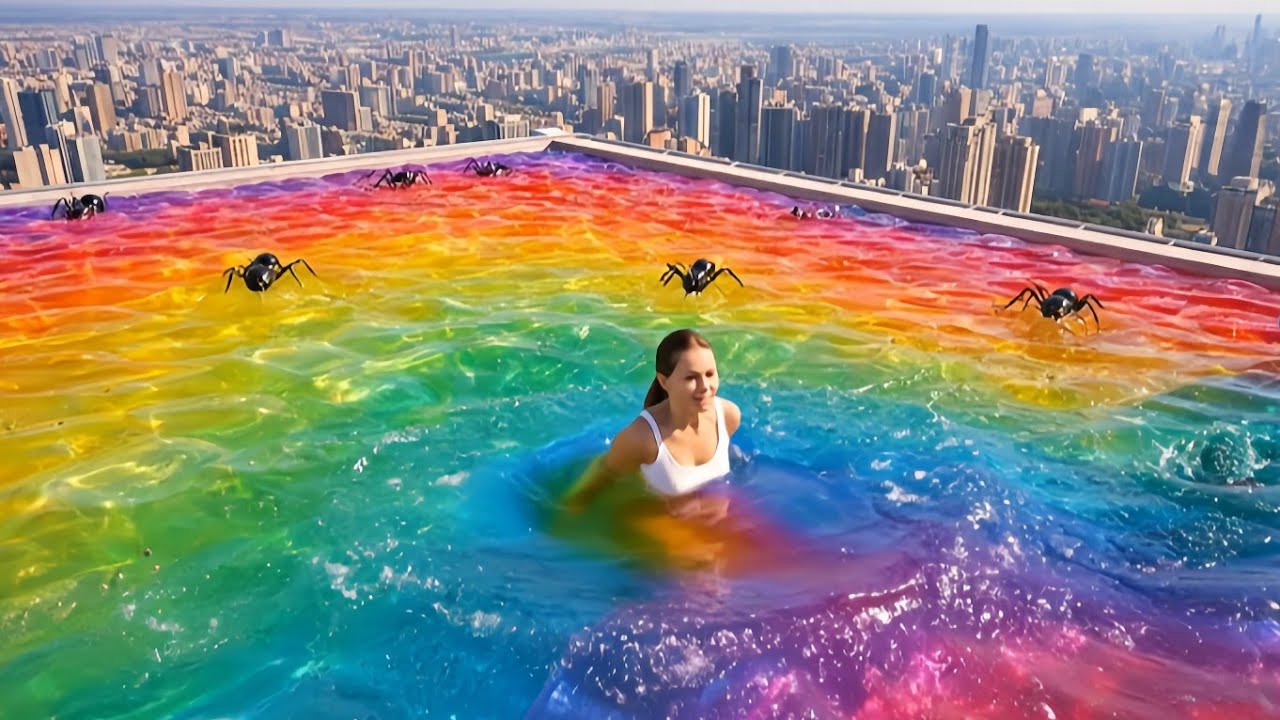 Which impossible dream pool would you choose?🌊🏊🏻 Oddly satisfying ai ASMR 