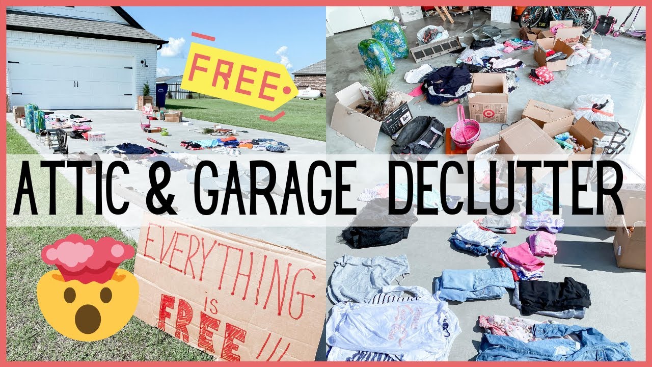 MASSIVE ATTIC & GARAGE DECLUTTER | EVERYTHING IS FREE! | GARAGE ORGANIZATION IDEAS