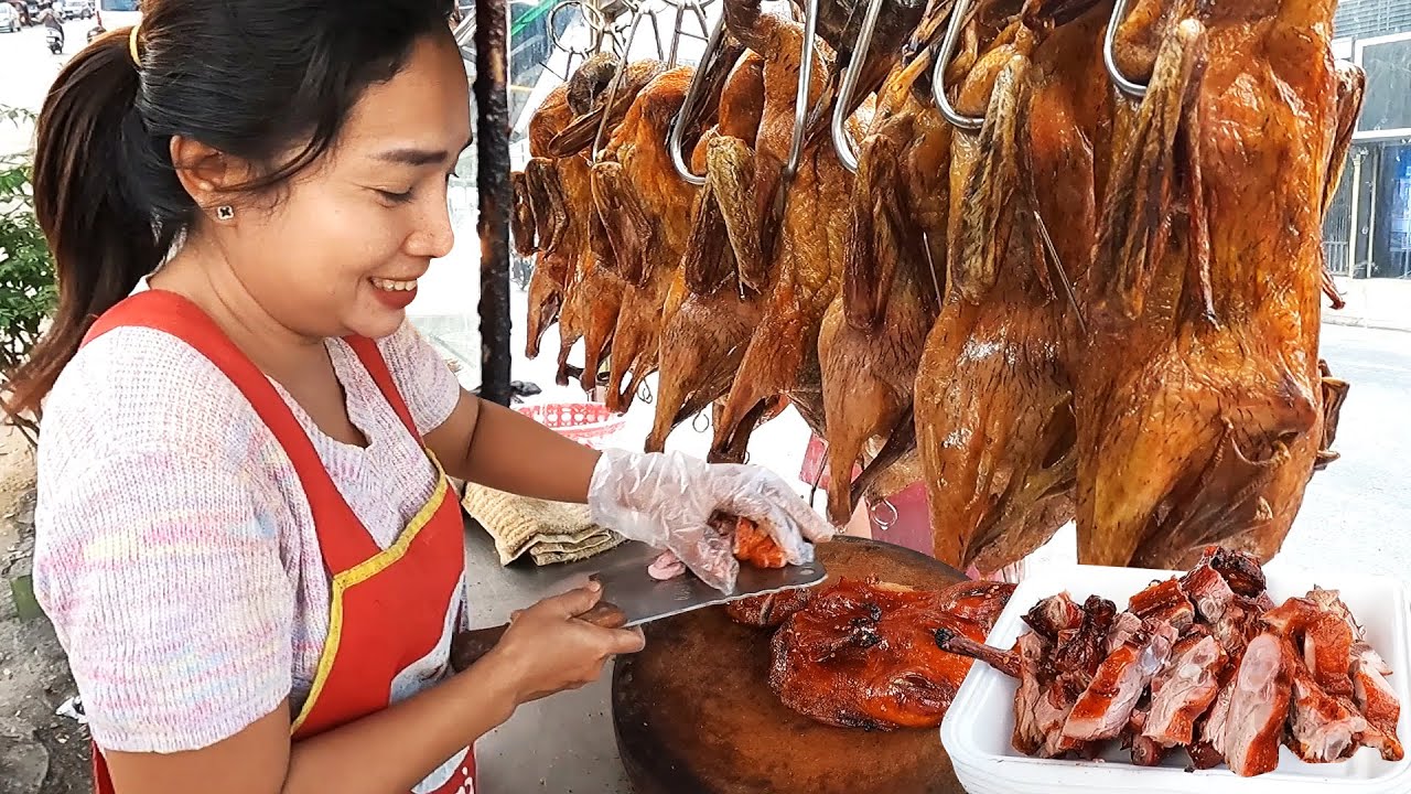 Roasted Duck Stall(Sold out 50 ducks per day) - Cambodian street food
