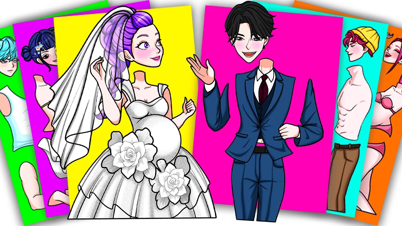 KPOP DEMON HUNTERS - WEDDING PARTY of HUNTRIX RUMI and SAJA BOYS JINU | Sticker Book DIY