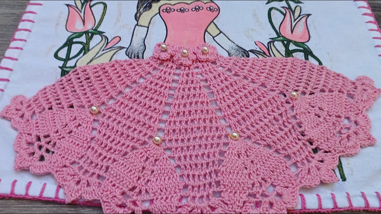 Saia de croche para pano de prato Passo a passo#crochet #croche