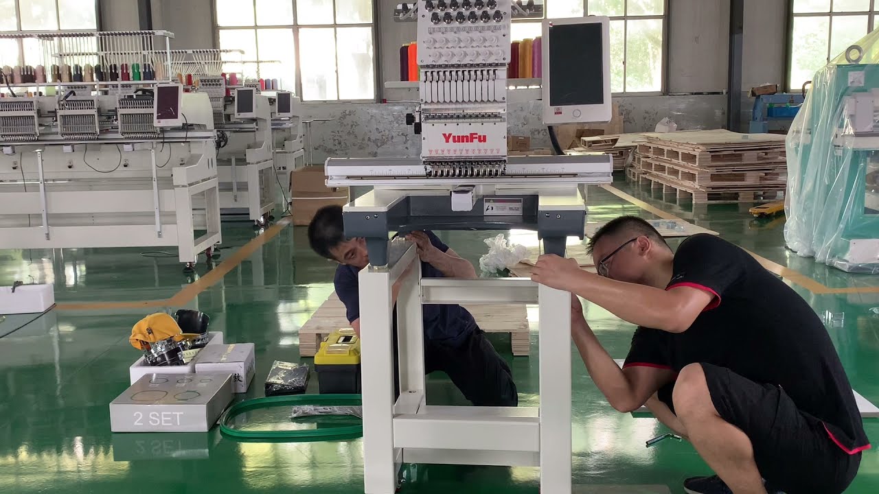 How to unbox and set up YUNFU 1 head embroidery machine?