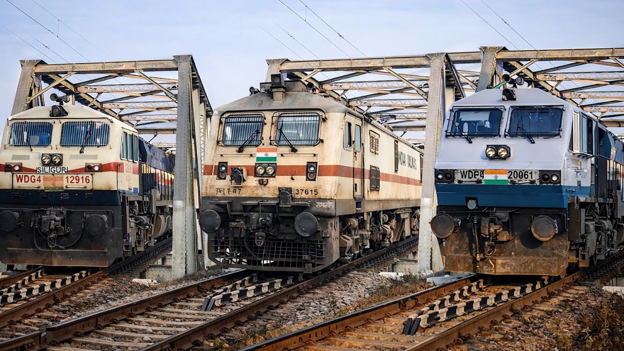 100kmph 🔥Speed Diesel & Electric Train CROSSING | Passenger Train v/s Freight train 
