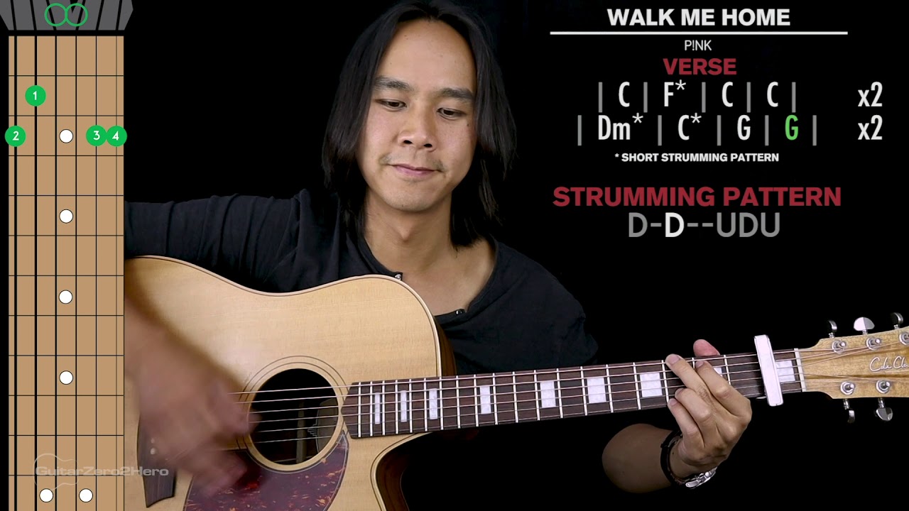 Walk Me Home  - Guitar Cover Acoustic Pink 🎸 |Tabs + Chords|
