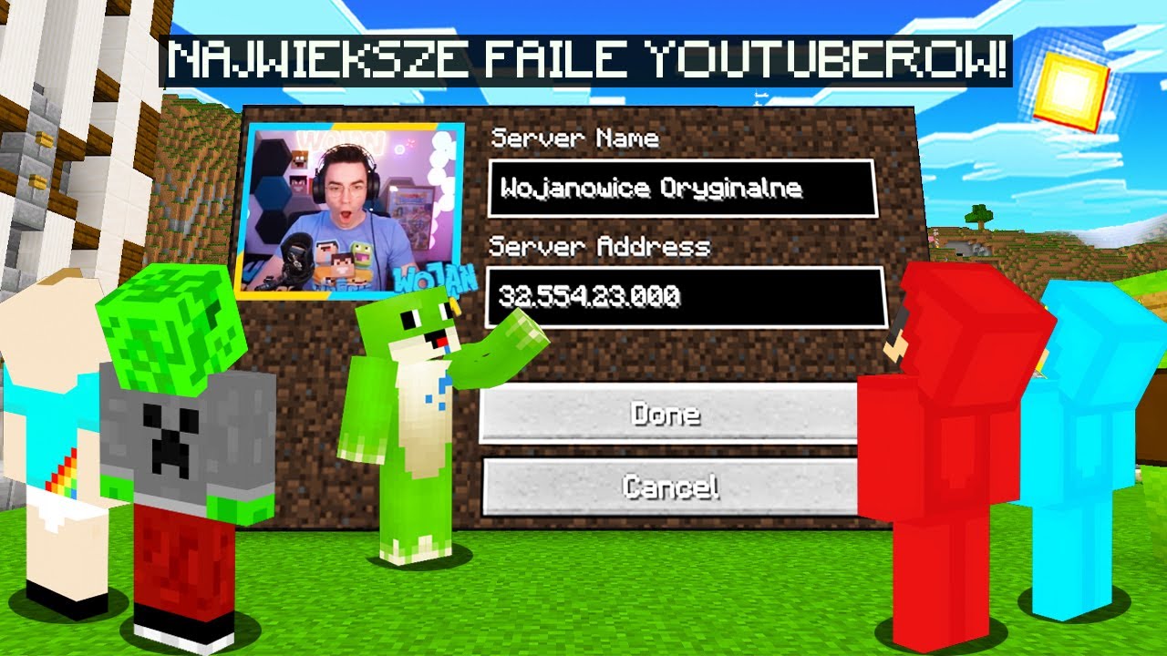 CAŁE PALIONOWO REAGUJE NA WPADKI YOUTUBER&Oacute;W w Minecraft!