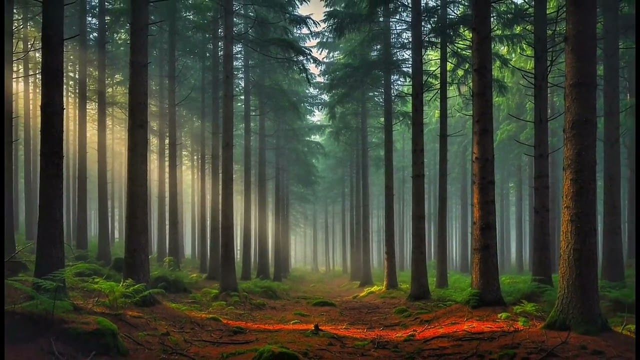 ​​Cozy Nordic Pine Forest Ambiance 🌲 Foggy Morning & Soft Wind Sounds for Focus, Meditation