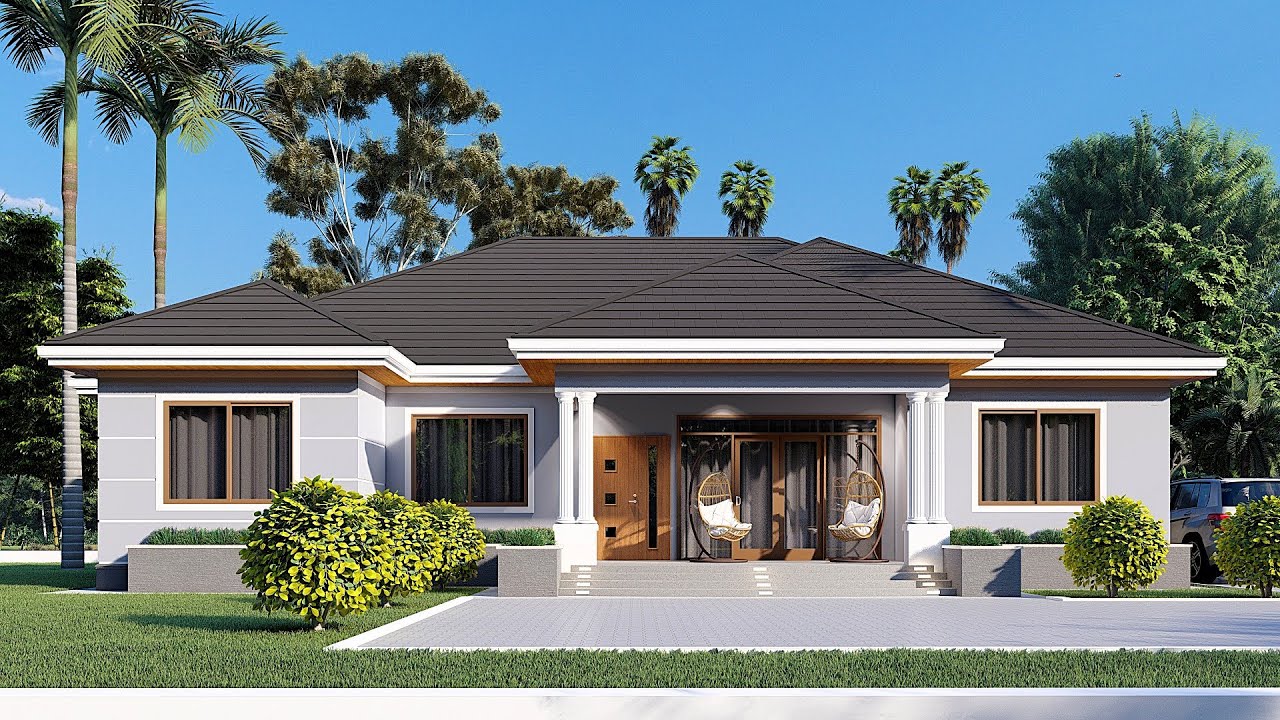 BUNGALOW HOUSE DESIGN WITH FLOOR PLAN l  4 BEDROOM HOUSE l SIMPLE YET ELEGANT