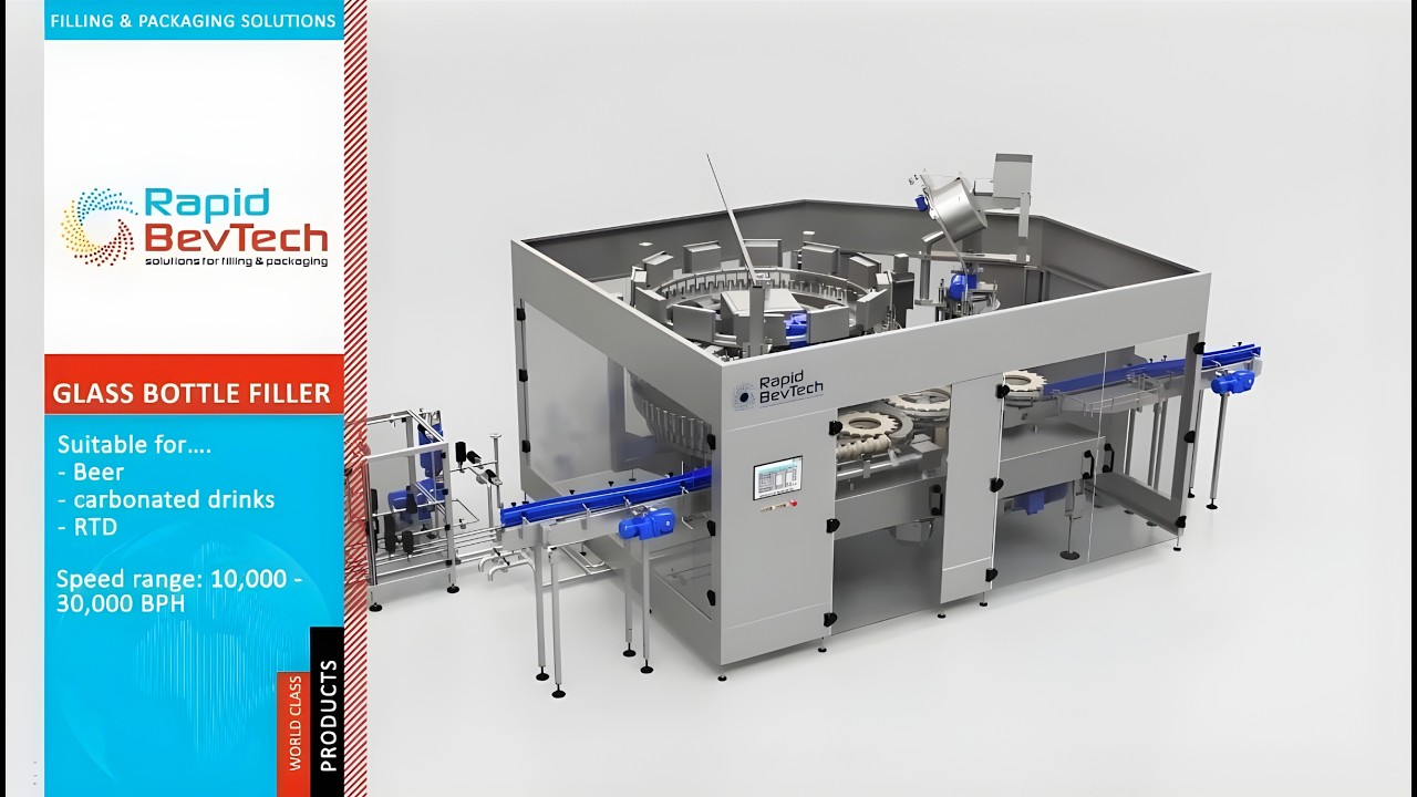 3D Animated Video of Glass Bottle Filler