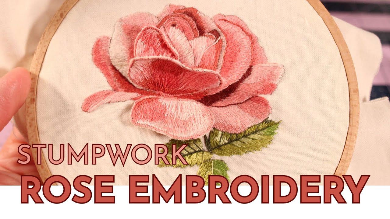 Embroidering a 3D Rose - Stumpwork Design