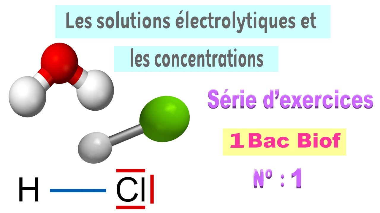 1BAC BIOF : Série d'exercices 1 - Les solutions électrolytiques et les concentrations