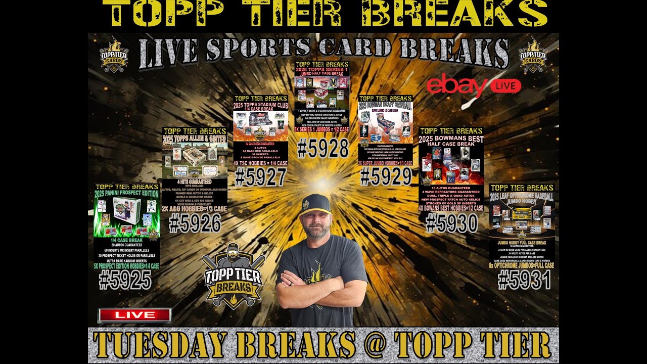 TUESDAY NIGHT BREAKS - 2025 BOWMANS BEST, 2026 TOPPS SERIES 1, 2025 STADIUM CLUB AND MUCH MORE!!!