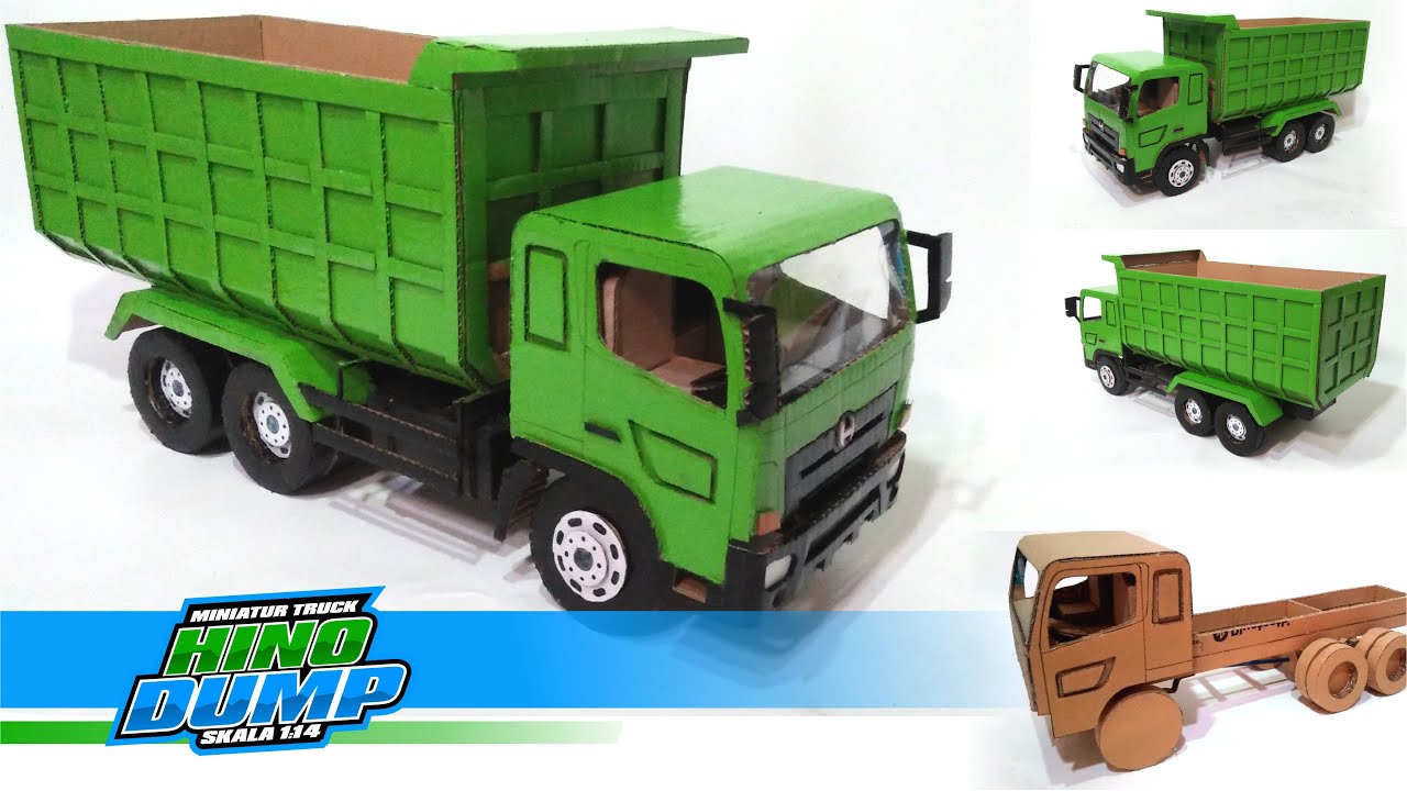 MEMBUAT MINIATUR DUMP TRUCK HINO DARI KARDUS BEKAS || HANDMADE