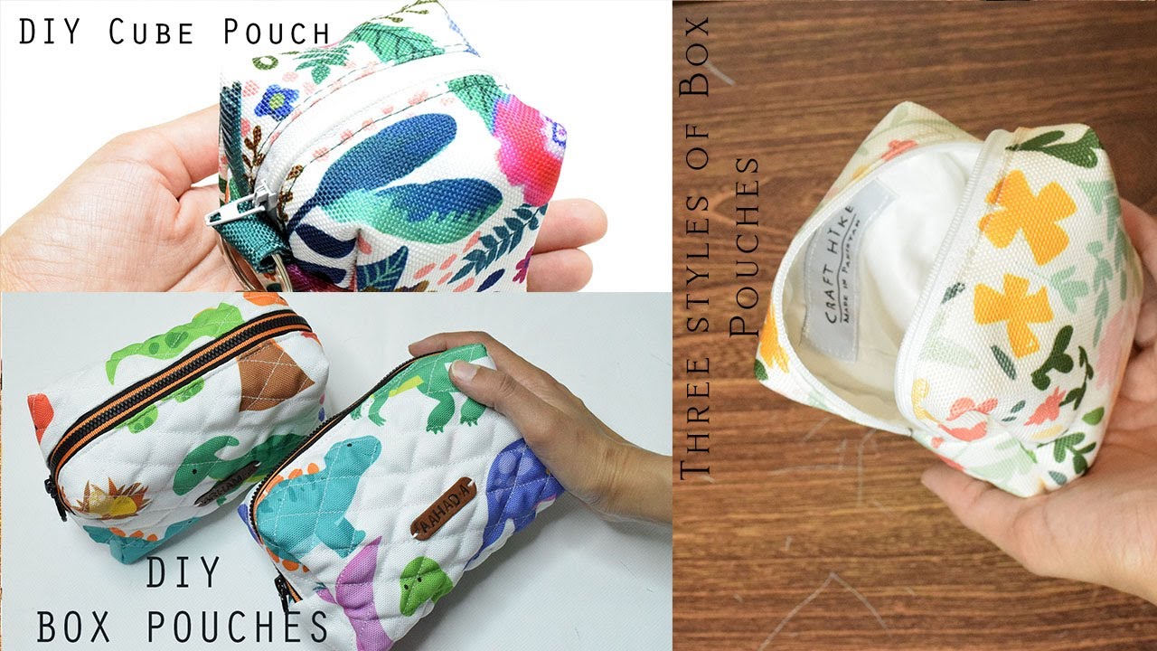 Learn to Sew Three styles of Box Zipper Pouch | Box Zipper Pouches Easy Tutorials | Sewing Tutorial