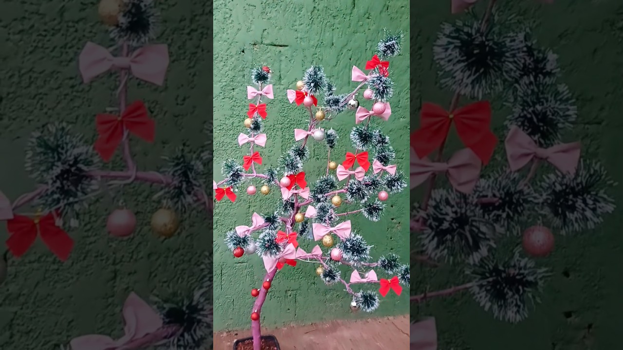 &Aacute;rvore de natal com galhos secos #ideias