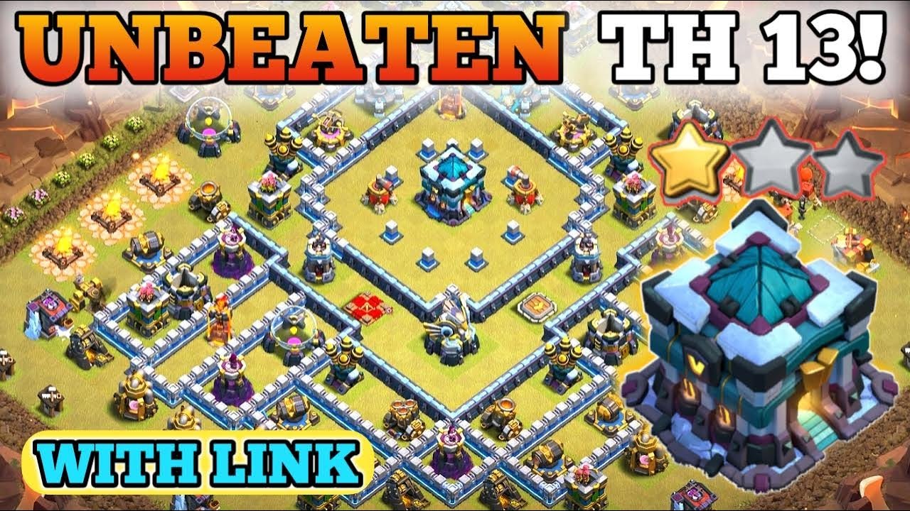 UNBEATABLE TOWN HALL 13 | ANTI 2 STAR WAR BASE + 6 DEFENSE PROOF + LINK ( Clash of clans )