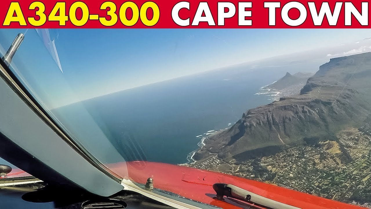 Superb Pilotviews Airbus A340 out of Cape Town