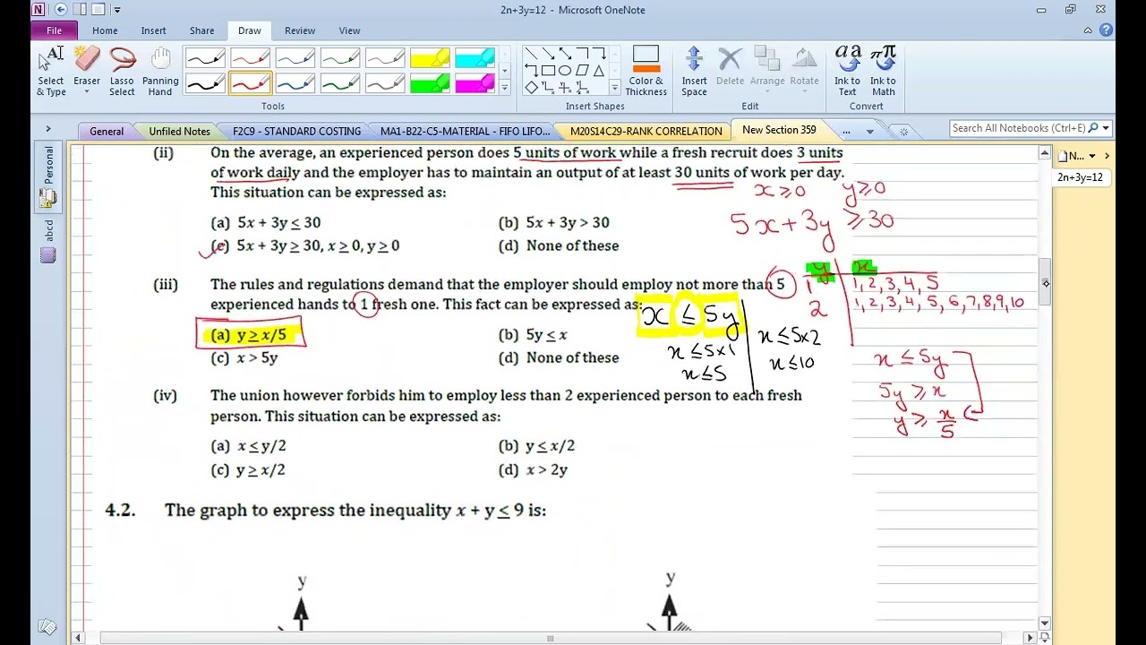 Linear progamming question 4 1 to 4 7 prc