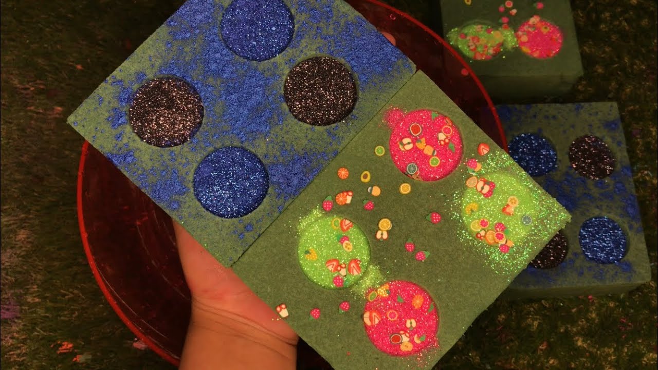 4 Wet Floral Foam Glitter Palettes