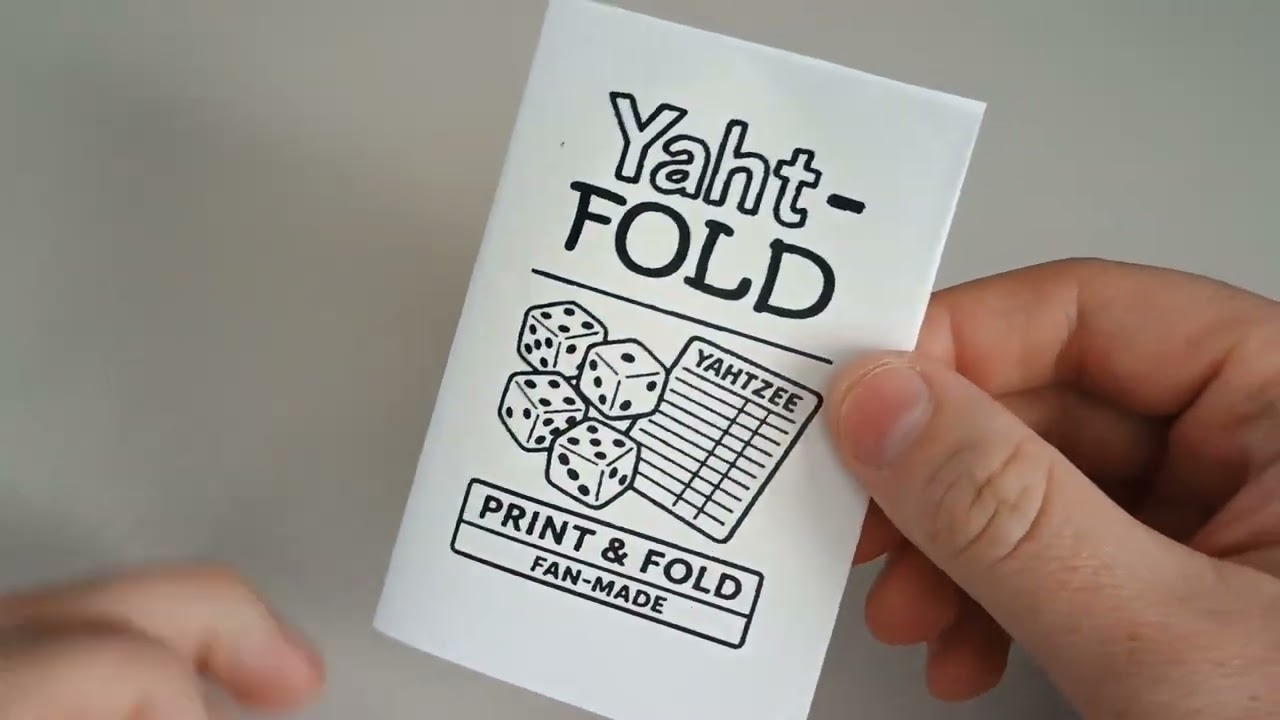 Yaht-Fold - Fan-made Printable Yahtzee-style Scorepad | Dice-Optional PocketMod