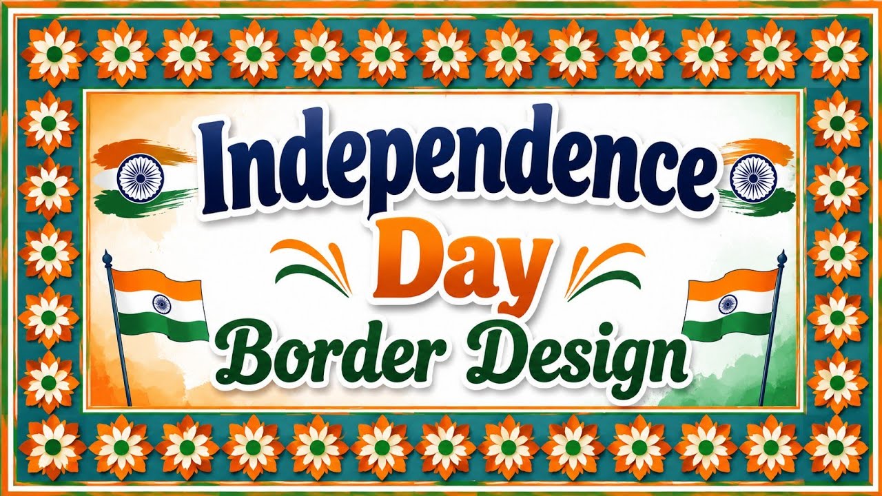 Easy Independence Day Border Design for School | Beautiful Tricolour Notice Board Decoration 🇮🇳