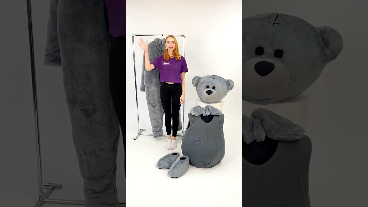 How to put on a mascot Bear #mascot #mascotcostume #promomascots